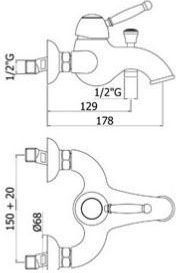 Смеситель для ванны с душем Paffoni Giorgia GI022GF